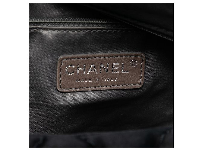 Borsa a spalla Chanel Single Flap in raso trapuntato CC Extra Large Nera Nero - vista 5