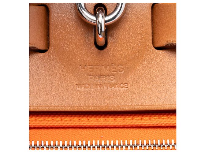 Borsa Satchel Hermès Toile Herbag Zip 31 Arancione - vista 5
