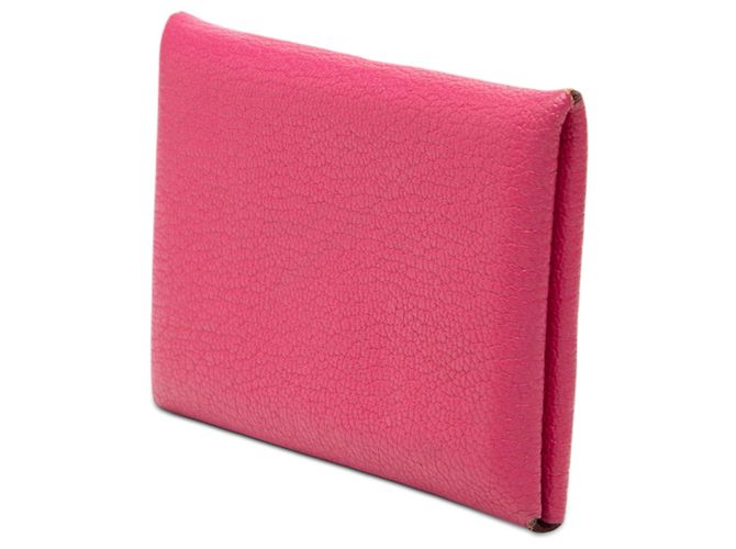 Tarjetero Hermès Calvi en Chevre Mysore Rosa - vista 2