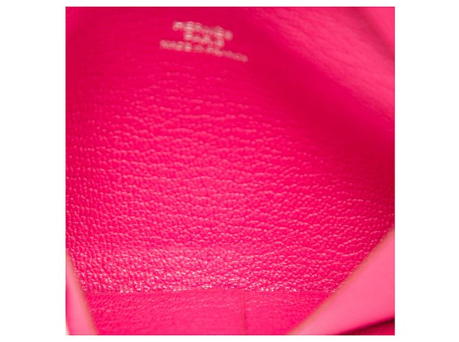 Tarjetero Hermès Calvi en Chevre Mysore Rosa - vista 4
