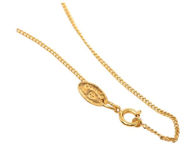 Collana con pendente CC Chanel placcata oro D'oro - vista 5