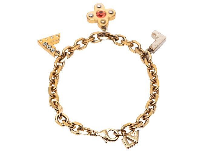 Bracciale Love Letters in ottone placcato oro e strass Louis Vuitton D'oro - vista 3