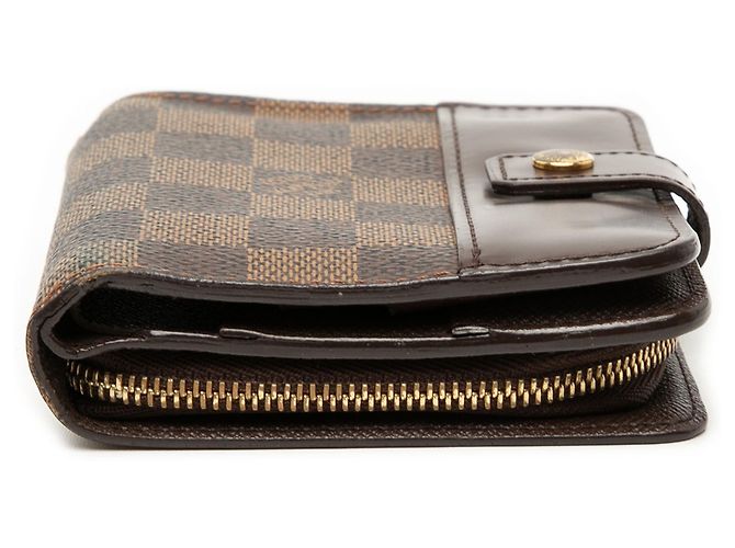 Portafoglio Compact Zip Louis Vuitton Damier Ebene Marrone - vista 3
