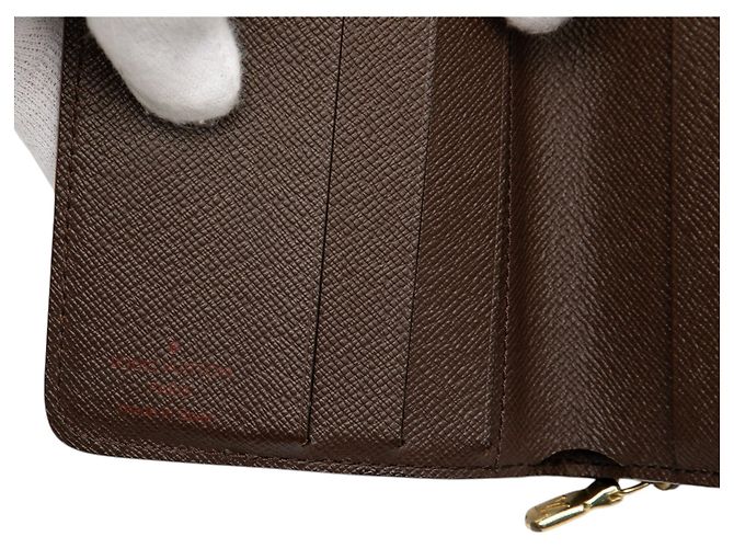 Portafoglio Compact Zip Louis Vuitton Damier Ebene Marrone - vista 5