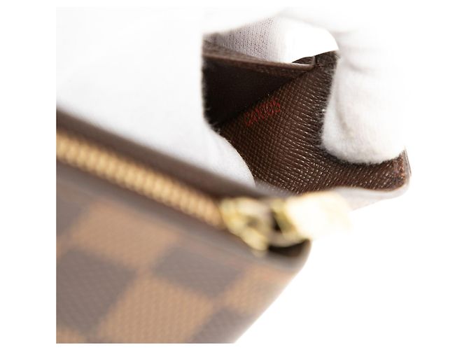 Portafoglio Compact Zip Louis Vuitton Damier Ebene Marrone - vista 7