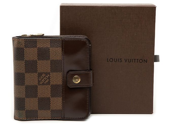 Portafoglio Compact Zip Louis Vuitton Damier Ebene Marrone - vista 9