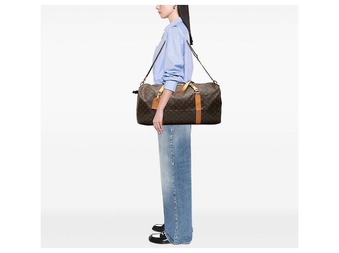 Borsa da viaggio Louis Vuitton Monogram Sac Polochon Marrone - vista 7