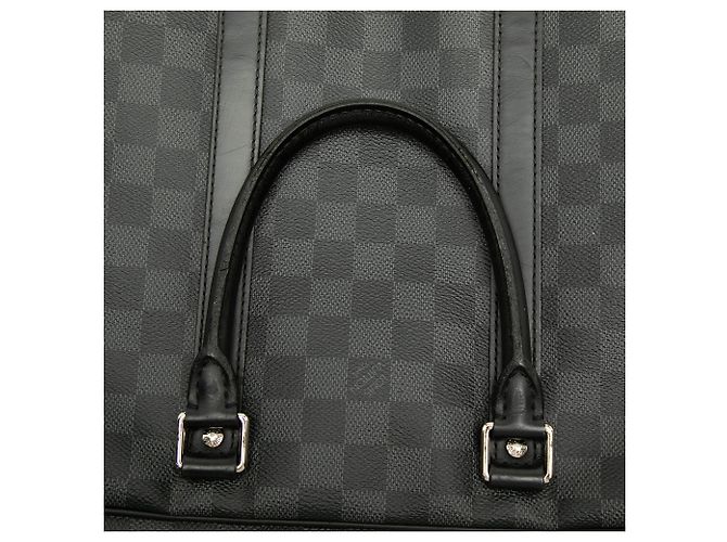 Borsa Business Louis Vuitton Damier Graphite Porte Documents Voyage PM Nera Nero - vista 6