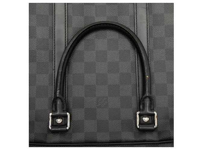 Borsa Business Louis Vuitton Damier Graphite Porte Documents Voyage PM Nera Nero - vista 7