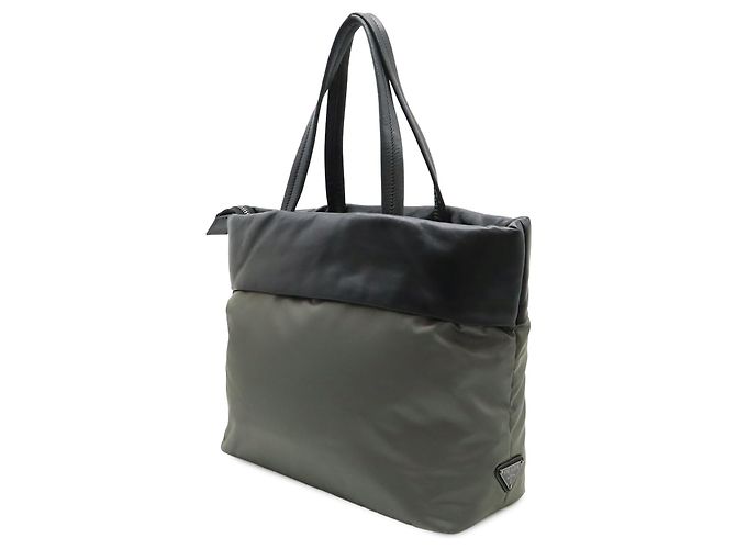Borsa reversibile Prada in Tessuto e Nappa Grigia Grigio - vista 2