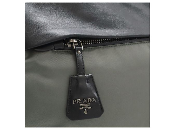 Borsa reversibile Prada in Tessuto e Nappa Grigia Grigio - vista 4