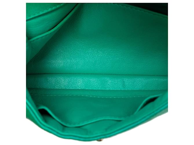 Borsa a tracolla Chanel Extra Mini Rectangular Classic Single Flap in raso verde - vista 4