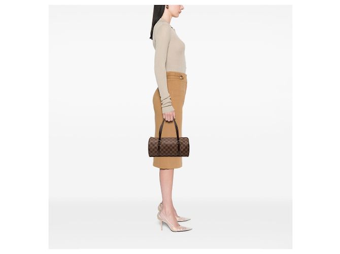 Borsa a mano Louis Vuitton Damier Ebene Papillon 30 Marrone - vista 7