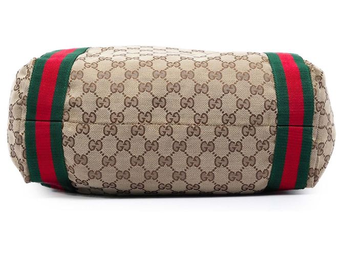 Bolso Tote Gucci GG Canvas Web Beige - vista 3