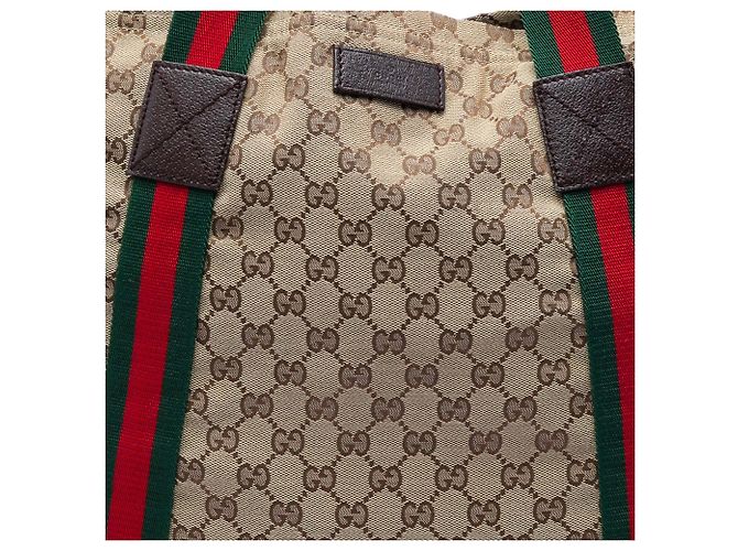 Bolso Tote Gucci GG Canvas Web Beige - vista 5