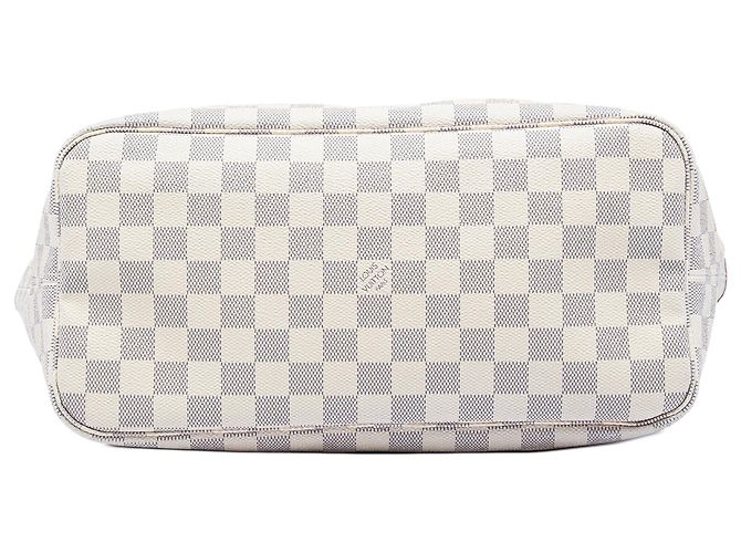 Borsa Tote Louis Vuitton Neverfull MM Damier Azur bianca Bianco - vista 3