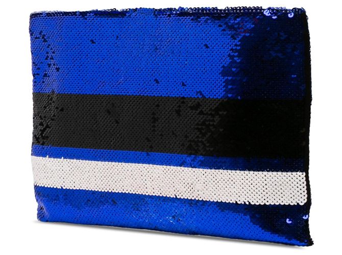 Borsa a Pochette Prada Paillettes Blu - vista 2