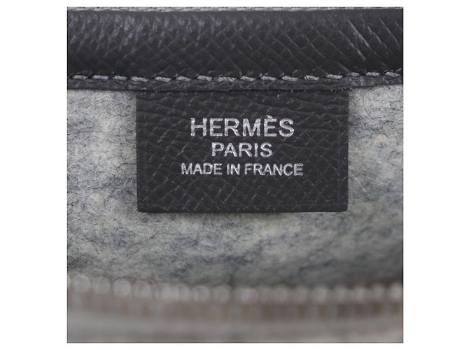 Borsa a pochette Hermès Toodoo 29 in Epsom e feltro grigio - vista 5