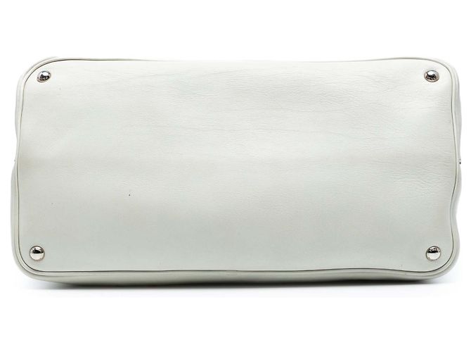 Borsa City Calf Double Satchel Large Prada Bianca Bianco - vista 3
