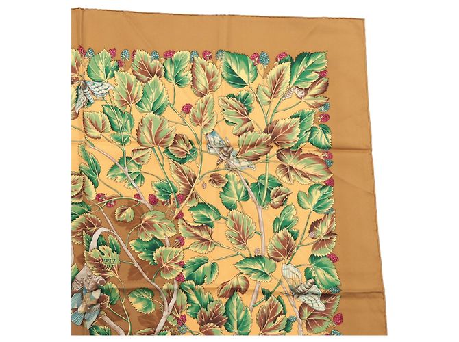 Foulard di seta Hermès L Arbre de Soie 90 Marrone - vista 3