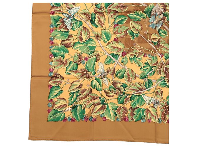 Foulard di seta Hermès L Arbre de Soie 90 Marrone - vista 4