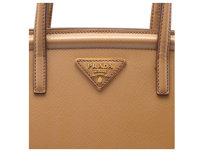 Borsa Prada Saffiano Vernice Parabole Marrone - vista 5