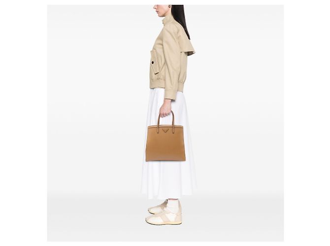 Borsa Prada Saffiano Vernice Parabole Marrone - vista 6