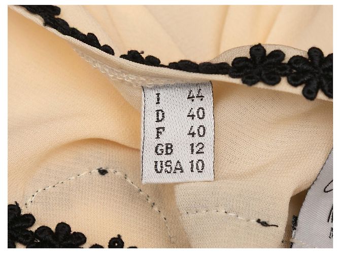 Moschino Cheap and Chic Spitzen-Blumentop Beige & Black Größe IT 44 - Ansicht 6