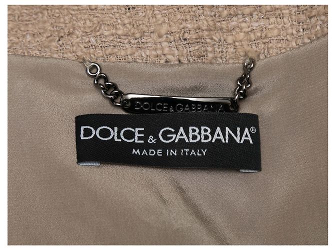 Set Giacca e Abito in Bouclé e Pizzo Dolce & Gabbana Taupe Taglia IT 40 Beige - vista 6