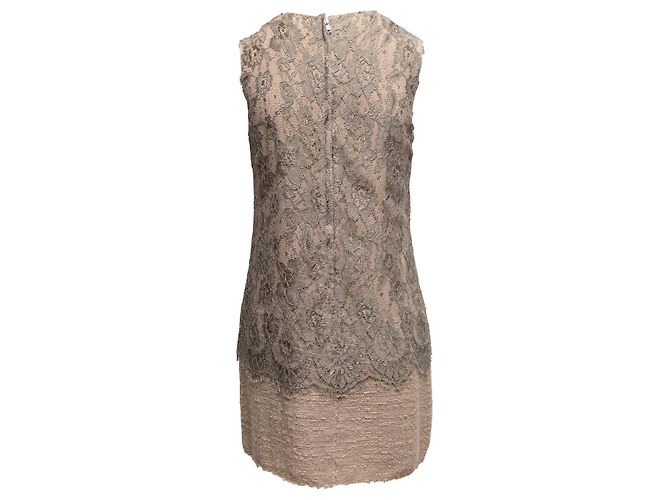 Set Giacca e Abito in Bouclé e Pizzo Dolce & Gabbana Taupe Taglia IT 40 Beige - vista 9