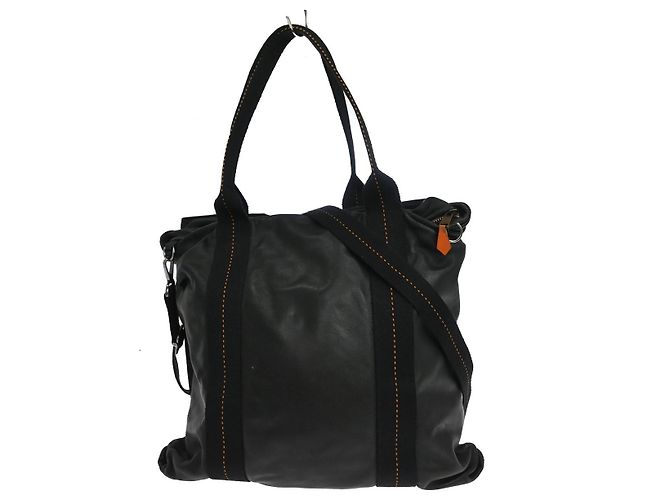 Hermès Hermes Caravan Tote Leather MM Nero - vista 2
