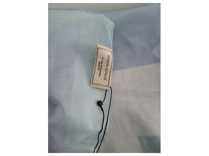 Kitsune Carré di seta multicolore Rosa Beige Grigio Giallo Blu chiaro - vista 5