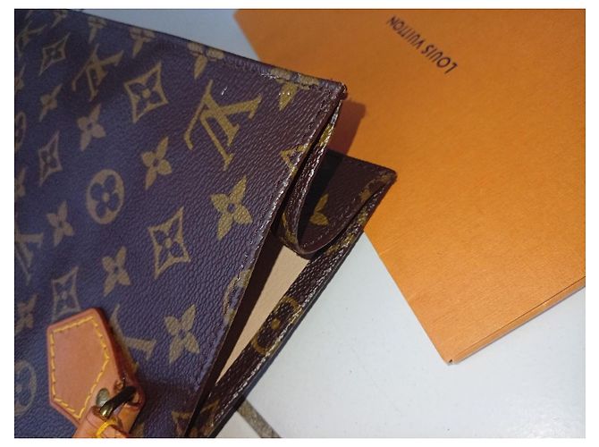 Louis Vuitton Monogram Sac Shopping Tote Bag Castaño Monograma - vista 11