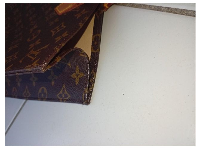Louis Vuitton Monogram Sac Shopping Tote Bag Castaño Monograma - vista 12