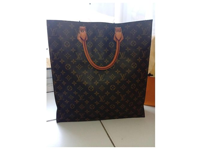 Louis Vuitton Monogram Sac Shopping Tote Bag Castaño Monograma - vista 3