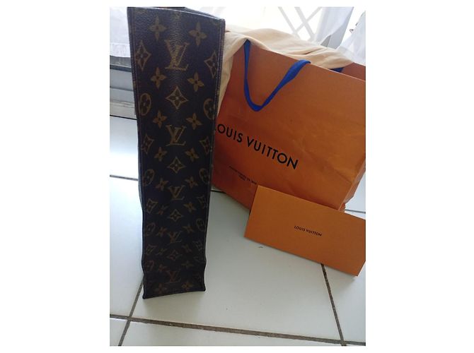 Louis Vuitton Monogram Sac Shopping Tote Bag Castaño Monograma - vista 4