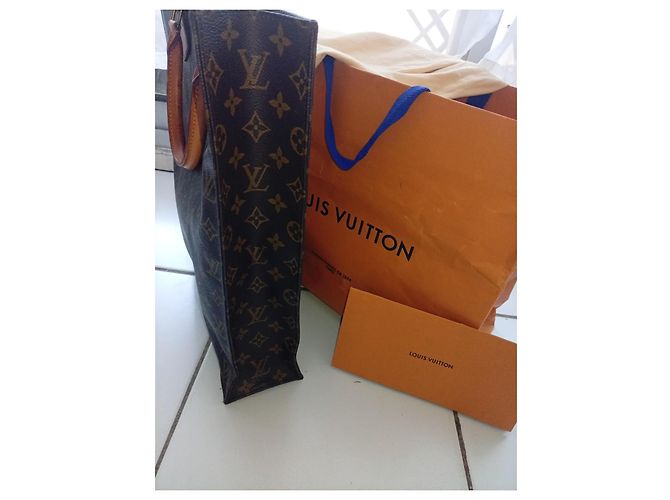 Louis Vuitton Monogram Sac Shopping Tote Bag Castaño Monograma - vista 5