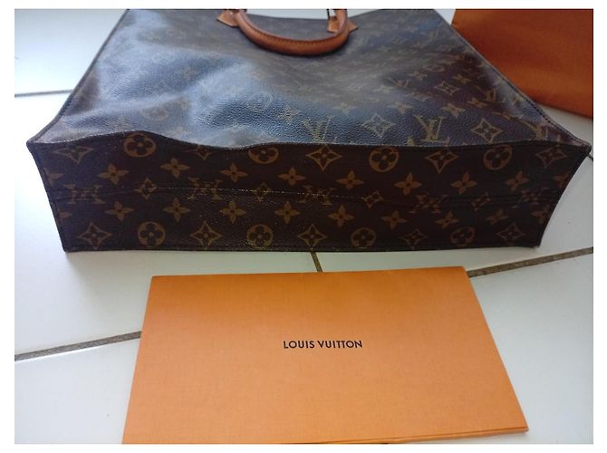 Louis Vuitton Monogram Sac Shopping Tote Bag Castaño Monograma - vista 8