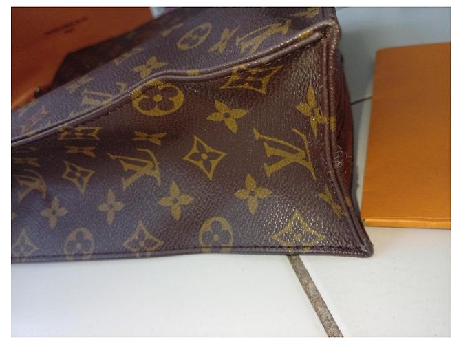 Louis Vuitton Monogram Sac Shopping Tote Bag Castaño Monograma - vista 9