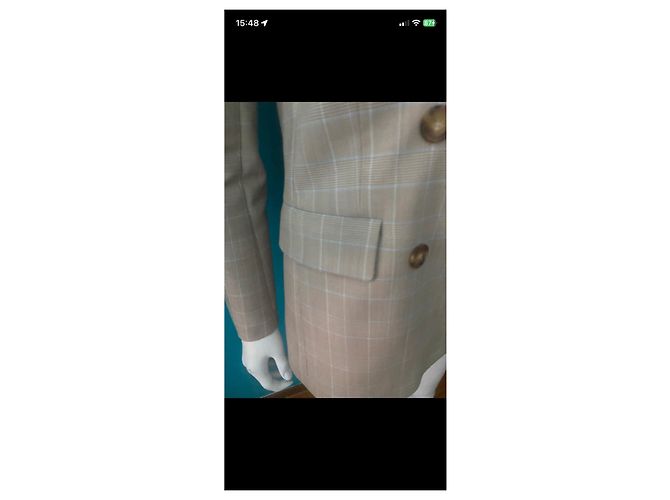 Blazer Maje de cuadros beige - vista 4