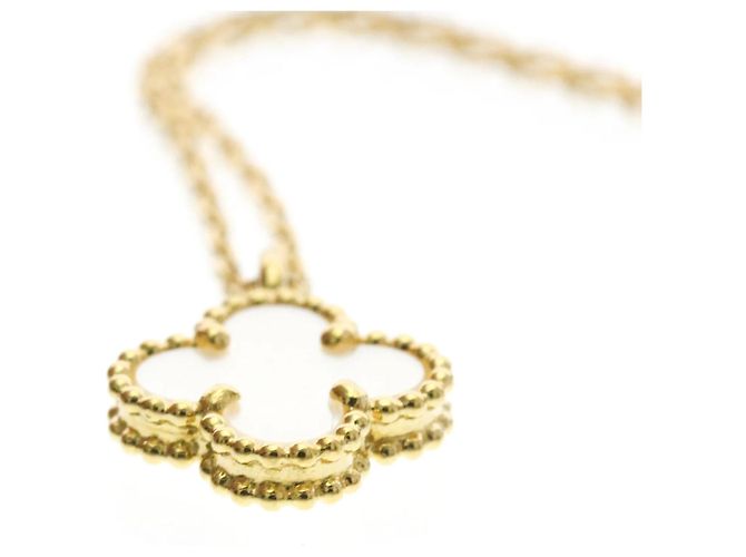 Pendente Sweet Alhambra Van Cleef & Arpels Oro Giallo 18K e Madreperla D'oro - vista 6