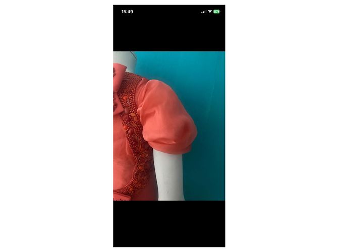 Paule Ka Abito lungo rosso decorato con perle e fiocchi - vista 15