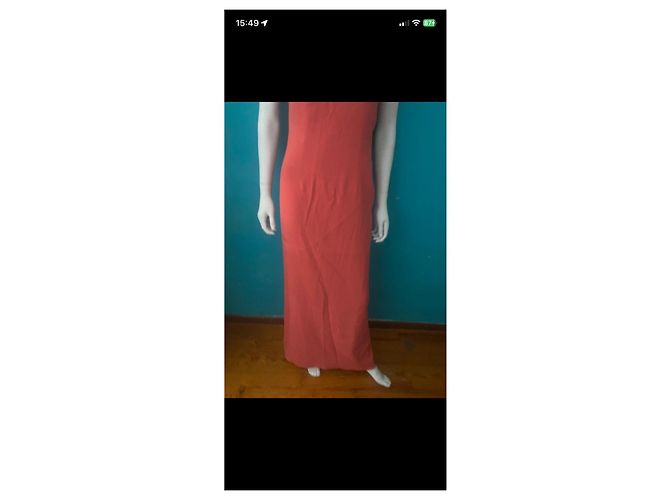 Paule Ka Abito lungo rosso decorato con perle e fiocchi - vista 2