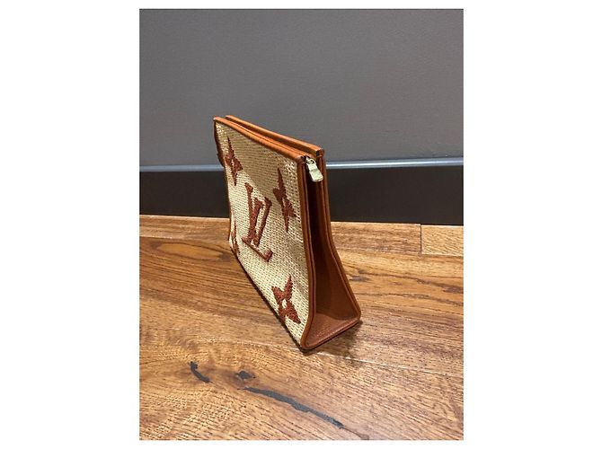 Necessaire Giant Monogram in rafia Louis Vuitton 26 Marrone Beige - vista 11