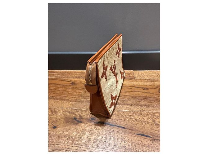Necessaire Giant Monogram in rafia Louis Vuitton 26 Marrone Beige - vista 12