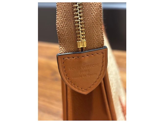 Necessaire Giant Monogram in rafia Louis Vuitton 26 Marrone Beige - vista 3