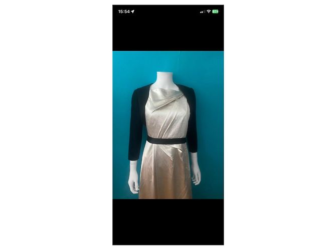 Paule Ka Beiges langes Kleid mit schwarzem Bolero - Ansicht 2