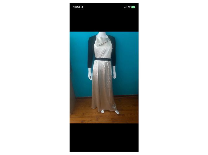 Paule Ka Beiges langes Kleid mit schwarzem Bolero - Ansicht 3