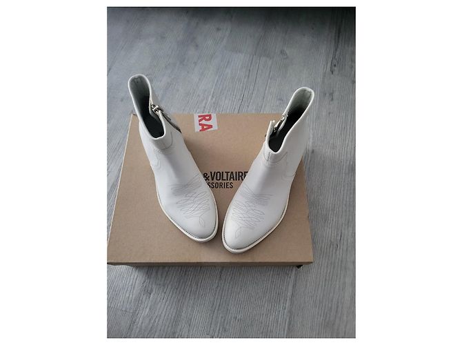 Botines Zadig & Voltaire de cuero blanco - vista 2