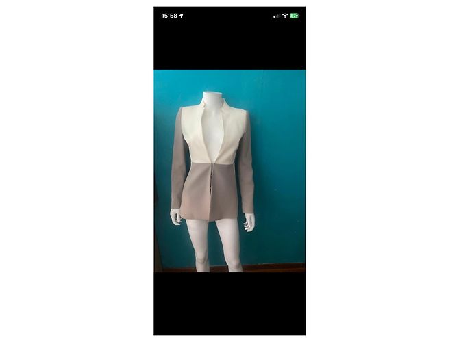 Blazer bicolore Paule Ka Bianco Beige - vista 2
